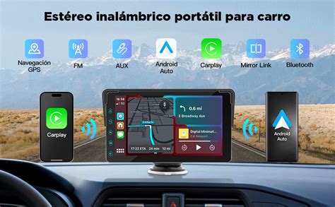 HIMICAR Autoestereo Portátil Estereo con Inalámbrico Apple Carplay