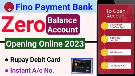 Fino Payment Bank Zero Balance Account Opening Fino Bank Fino Pay