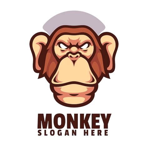 Logotipo De Mono Con El T Tulo Monkey Vector Premium