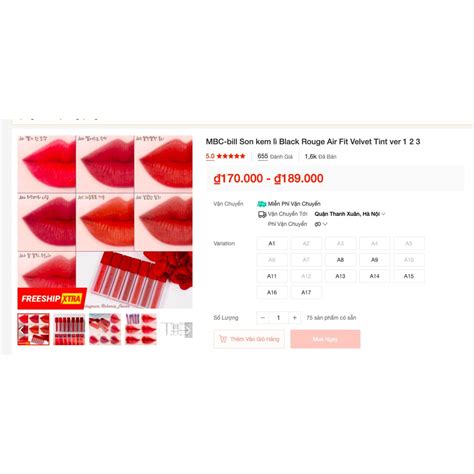 Mbc Son Kem Lì Black Rouge Air Fit Velvet Tint Ver 1 2 3 Bigbuy360