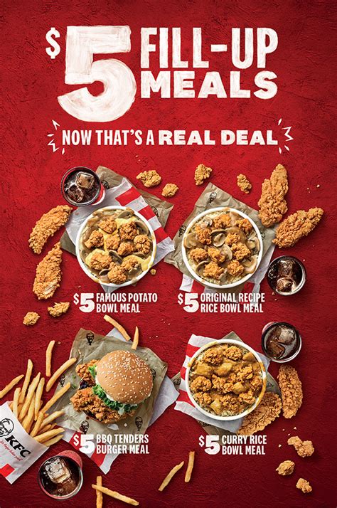 Kfc Launches 5 Meals That Comes With Main Side And Drink Has 3 Rice