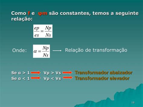 Rela O De Transforma O Transformador