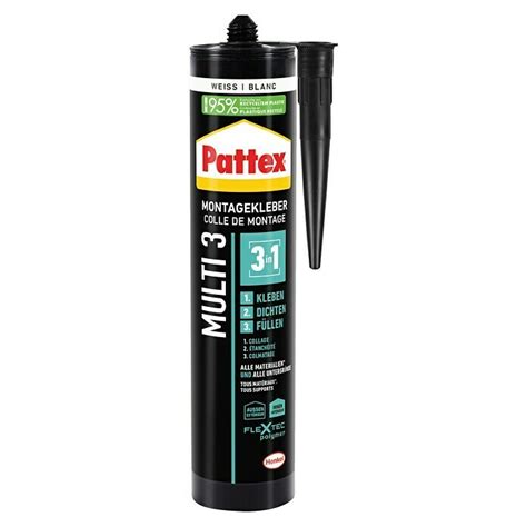 Pattex Montagekleber Multi 3 Weiß 390 g Lösemittelfrei BAUHAUS