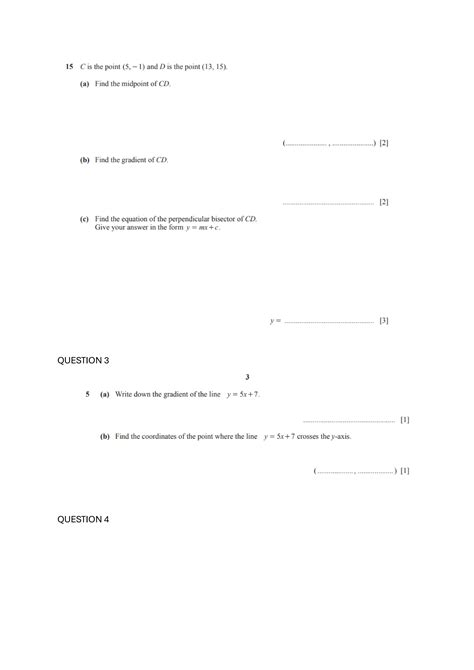 Coordinate Geometry Igcse Mathematics Pdf