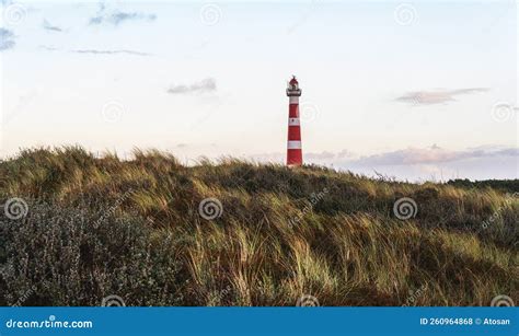 The Ameland Lighthouse, the Bornrif Stock Photo - Image of coastal ...