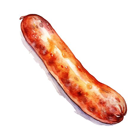 Watercolor Sausage Element Watercolor Meat Product Png Transparent