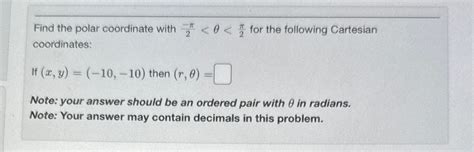 Solved Find The Polar Coordinate With