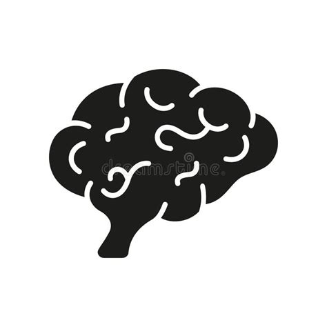 Human Brain In Side View Silhouette Icon Human Brain Anatomy Stock