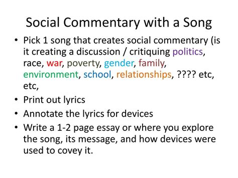 PPT Social Commentary With A Song PowerPoint Presentation Free