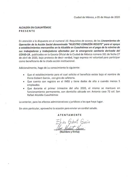 Carta Bajo Protesta De Decir Verdad Formato Descargable Alcald A