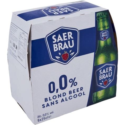 Bière blonde sans alcool SAER BRAU Le pack de 6x25cL à Prix Carrefour