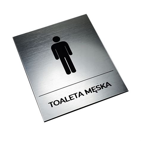 Toaleta męska piktogram tabliczka WC DOWOLNY ZNAK 12cm x 16cm