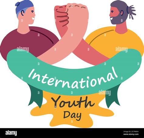 Men Celebrating The International Youth Day Vector Illustration Design