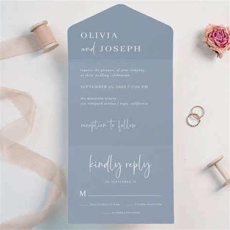 Simple Modern And Minimalist Wedding All In One Invitation Zazzle