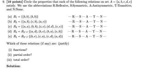 Solved 9 10 Points Circle The Properties That Each Of The Chegg