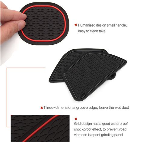 Gate Slot Pad For Ford Focus RS ST 2015 2018 Non Slip Cup Holders Mats