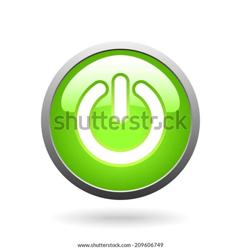 Vector Green Glass Button Switch Symbol 스톡 벡터 로열티 프리 209606749