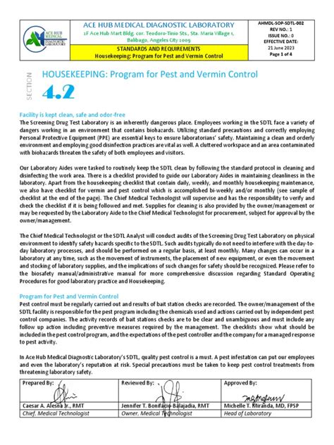 Pest and Vermin Control Policy | PDF | Pest Control | Laboratories