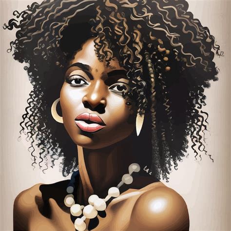 Premium Vector Black Afro African American Girl Woman Lady Vector