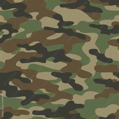 Green Abstract Camo Seamless Pattern For Print Military Texture