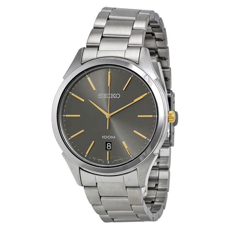 Seiko Classic Grey Dial Stainless Steel Men S Watch Sgeg