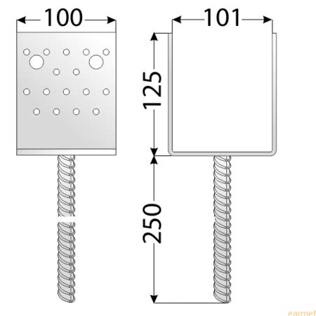 Podstawa słupa PSS 100 101x125x100x250 Sklep Armet