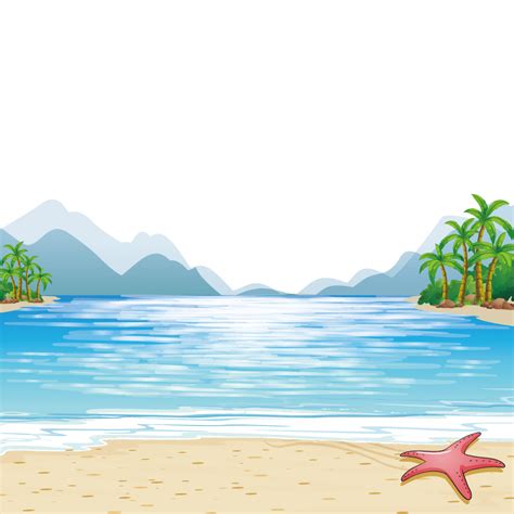 Child Beach Illustration - Vector sea mountains png download - 1000* ...