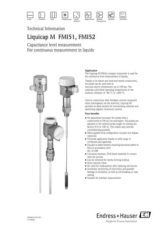 Capacitance Level Measurement Liquicap M Fmi Fmi Pdf