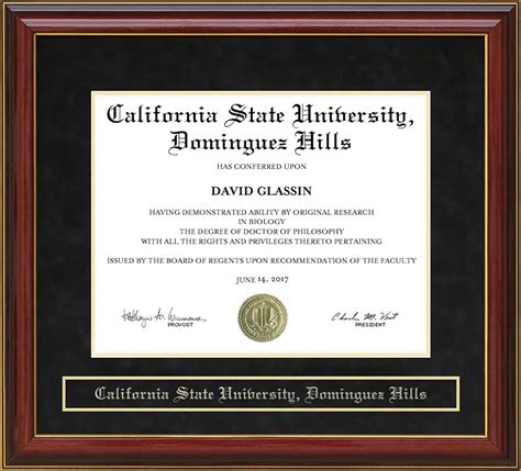 California State University Dominguez Hills Csudh Mahogany Diploma