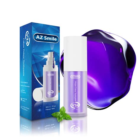 AZSmile V34 Purple Colour Corrector Toothpaste Serum PAP Teeth