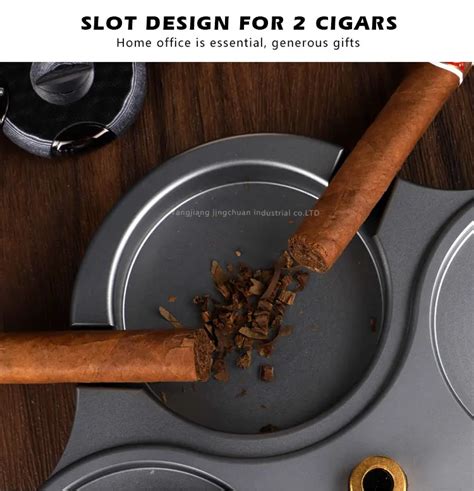 Custom Ashtray Logo Cigar Ashtray Coaster Whiskey Glass Tray And Cigar Holder Zinc Cigar Ash