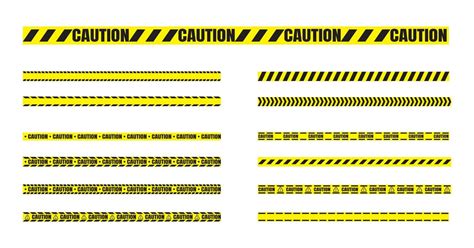 Black And Yellow Caution Tape Border Set Vector Illustration 21513474