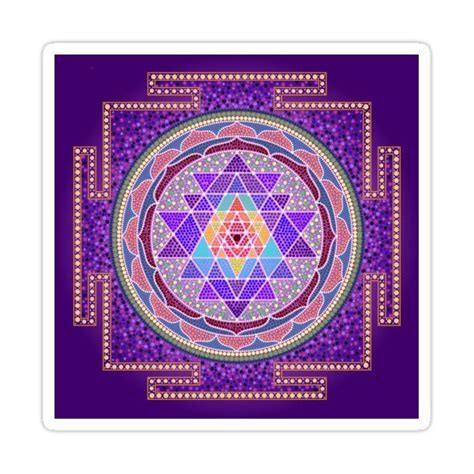 Sri Yantra Purple Sticker By SACREDMANDALA Sri Yantra Custom Wall