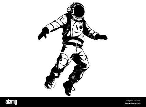 Astronaut Spaceman Hand Drawn Ink Sketch Engraving Style Vector