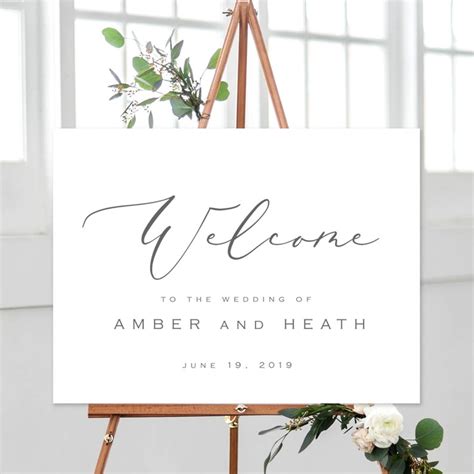 Calligraphy Welcome To Our Wedding Sign Printable Template Etsy