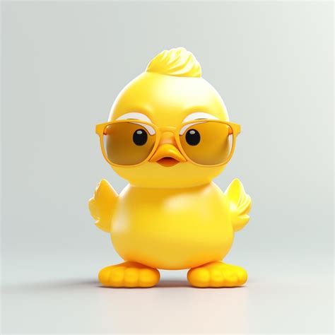 Premium Photo Yellow Rubber Duck Wearing Sunglasses And A Wig Generative Ai