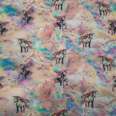 Tissu jersey de coton licorne magic au mètre Tissus Lionel