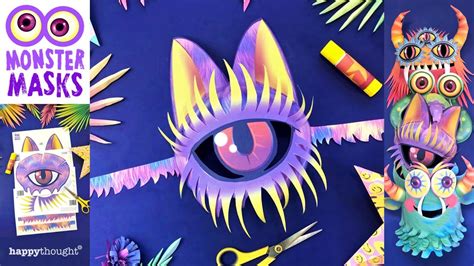 Diy 3d Paper Monster Mask Tutorial Video Download Print Ojo Monster