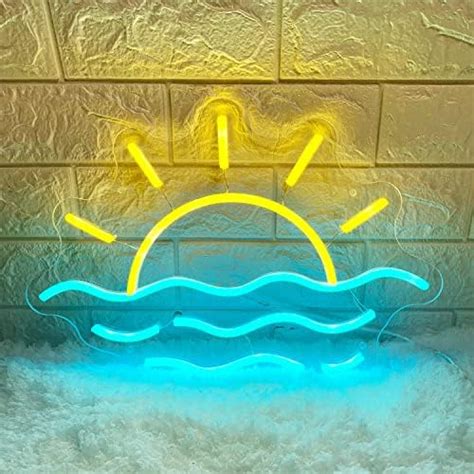 Orange Sunrise Sunset Neon Sign Boho Wall Art Neon Lights For Bedroom