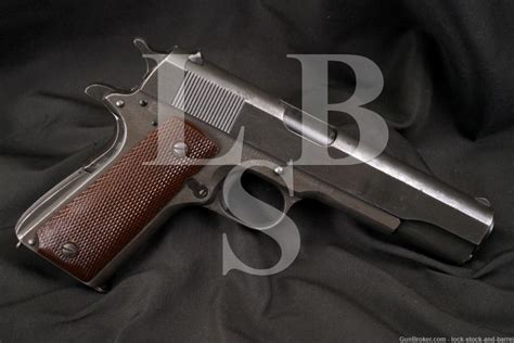 Wwii Us Remington Rand 1911a1 1911 A1 45 Acp Semi Auto Pistol 1943 Candr Lock Stock And Barrel