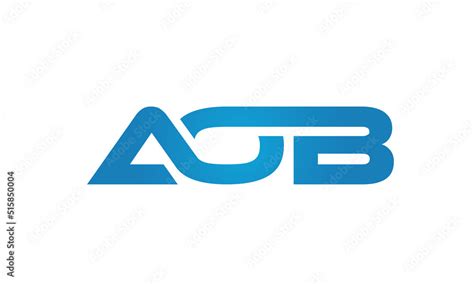 Connected AOB Letters Logo Design Linked Chain Logo Concept Stock