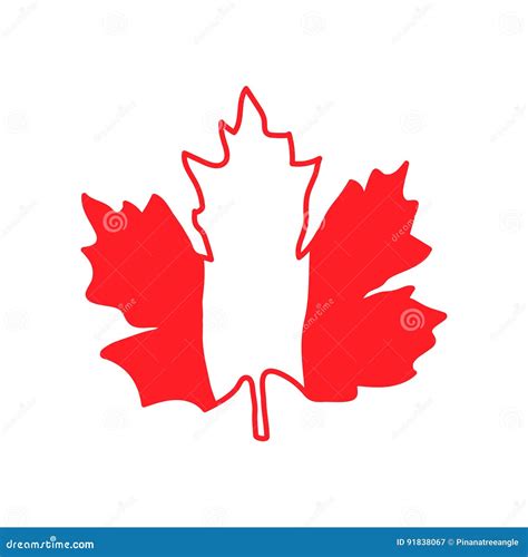 Vector Illustration With Maple Leaf Canada Symbol Stock Illustration