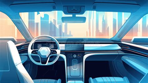 Electric Vehicle Interior Concept Illustration. Generative AI Stock ...