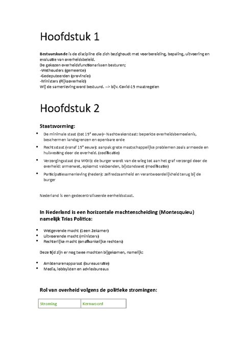 Bestuurskunde Samenvatting Hoofdstuk 1 Bestuurskunde Is De Discipline