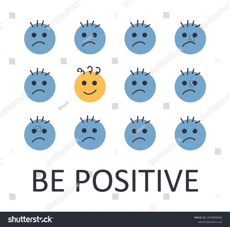 Be Positive Emoji Concept Positive Thinking Stock Vector (Royalty Free ...