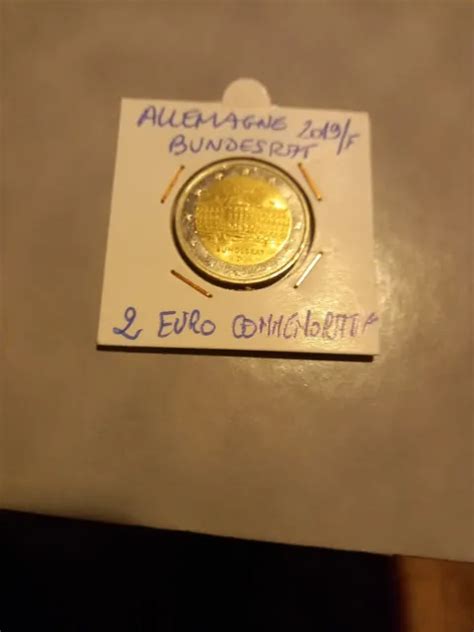 PIÈCE DE MONNAIE De 2 Euro Commémorative Année 2019 F Allemagne UNC