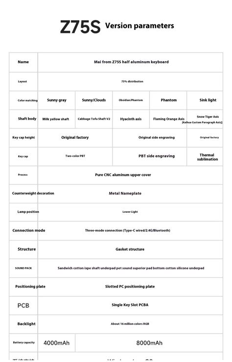 Mchose Z S Mechanical Keyboard Wireless Tri Mode Hot Swap Gasket Aluminum Alloy RGB PBT PC