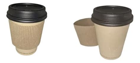 Vaso Biodegradable Con Fajilla Y Tapa Para Cafe Oz Pz