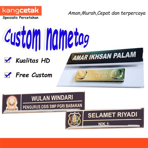 Jual Bisa Beli Satuan Name Tag Papan Nama Kuningan Resin Untuk Atribut