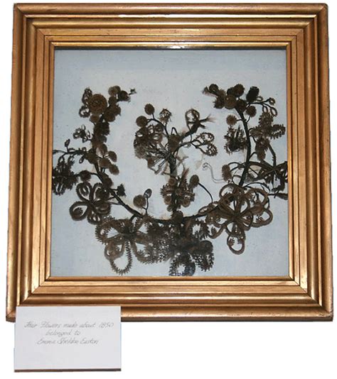 Victorian Mourning Hair Wreath In Shadow Box Remembrance Art